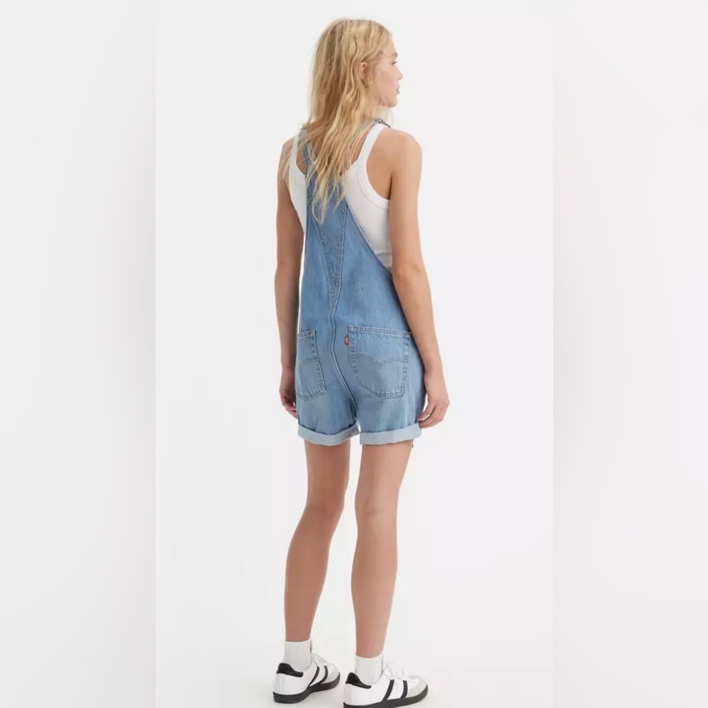 Levi's Light Blue Denim Short Overalls - Picture 10 of 10